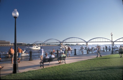 Quad Cities waterfront with boats